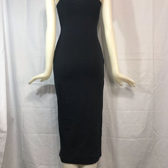 INTIMATELY FREE PEOPLE Size XS Black Body Tight Snap Button Dress; Preloved - Picture 6 of 7